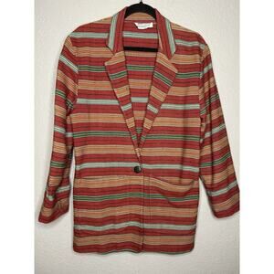 Vintage Central Falls Jacket Multicolor Blazer Geometric Striped Colorful Small